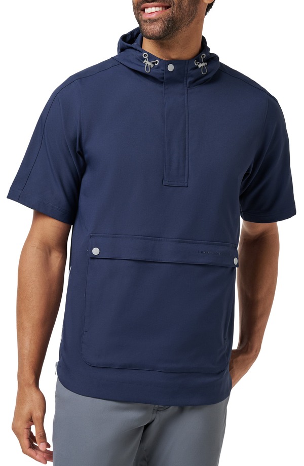 トラビスマヒュー メンズ アウター パーカー・スウェット TravisMathew Sport Mode Short Sleeve Hoodie Navy 米国海軍