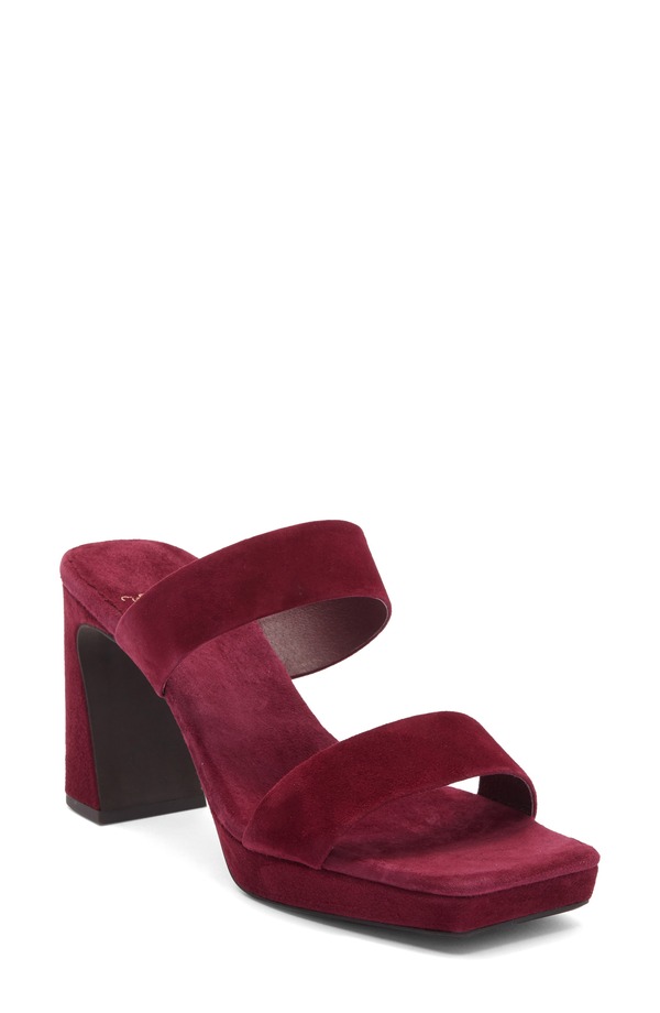 ジェフリー キャンベル レディース シューズ 踵 プラットホーム サンダル Jeffrey Campbell Danity Platform Slide Sandal Wine Suede ぶどう酒