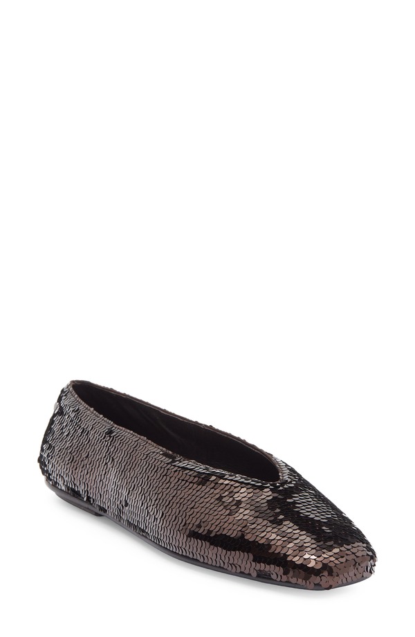 ジェフリー キャンベル レディース シューズ パンプスパンコール Jeffrey Campbell Fathom Sequin Square Toe Flat Brown ブラウン