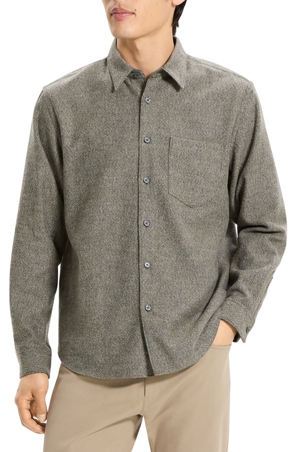 セオリー メンズ トップス シャツ コットン Theory Weekend Brushed Cotton Twill Button-Up Shirt Duffle Multi マルチカラー 30,420円