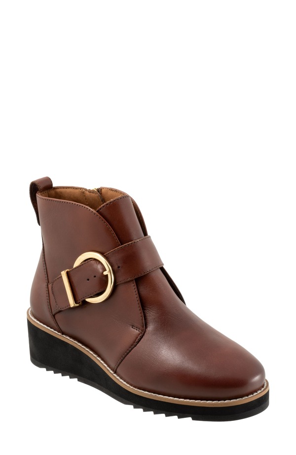トロッターズ レディース シューズ ブーツ・レインブーツ プラットフォーム Trotters Wendi Platform Wedge Bootie Cognac｜ReVida 店
