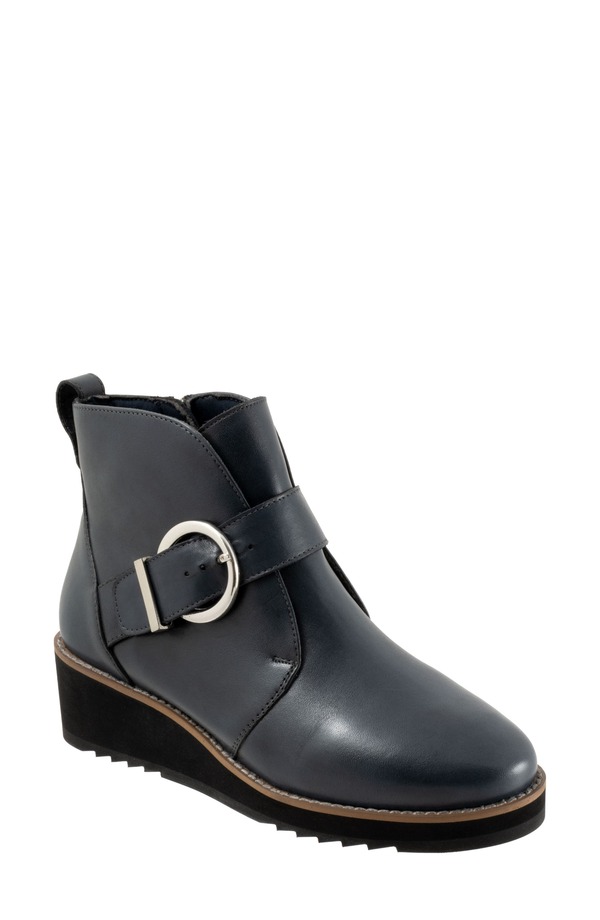 トロッターズ レディース シューズ ブーツ・レインブーツ プラットフォーム Trotters Wendi Platform Wedge Bootie Navy ネイビー｜ReVida 店 34,970円