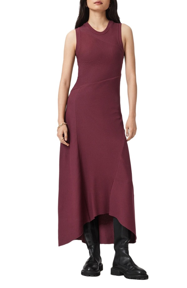 オールセインツ レディース トップス 衣装 ノースリーブ マキシ AllSaints Gia Sleeveless Maxi Dress Oxblood Red 赤いこと