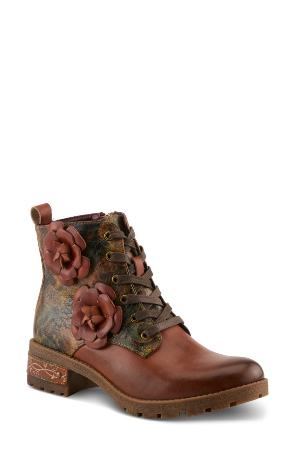スプリングステップ レディース シューズ ブーツ・レインブーツ L'Artiste by Spring Step Martinela Combat Boot Brown Multi ブラウン|ReVida 店
