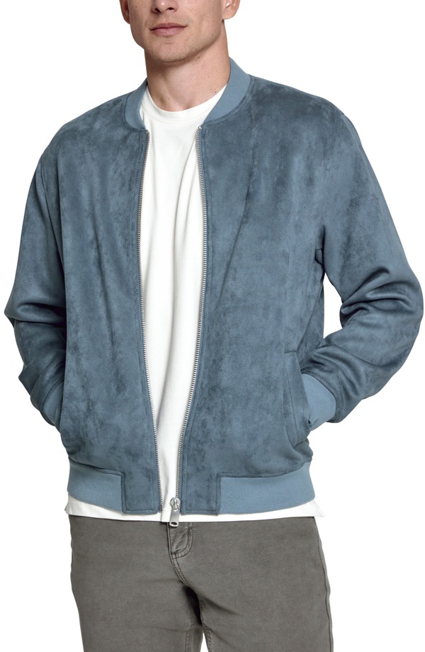 セブンダイヤモンド メンズ アウター ジャケット・ブルゾン スエード 7 Diamonds Evolution Faux Suede Bomber Jacket Dusty Blue ブルー