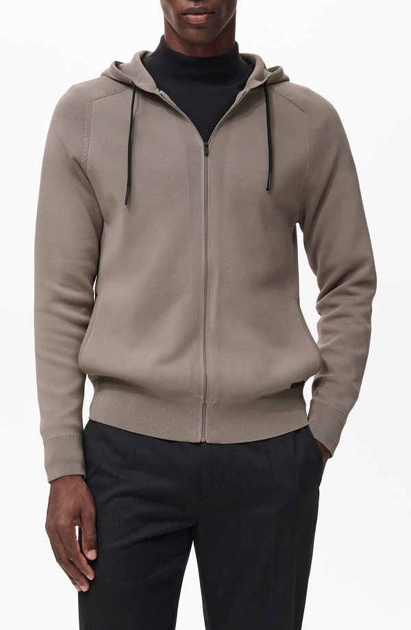 マンゴ メンズ アウター パーカー・スウェット MANGO Theromoregulated Zip-Up Hoodie Medium Brown ブラウン 31,070円