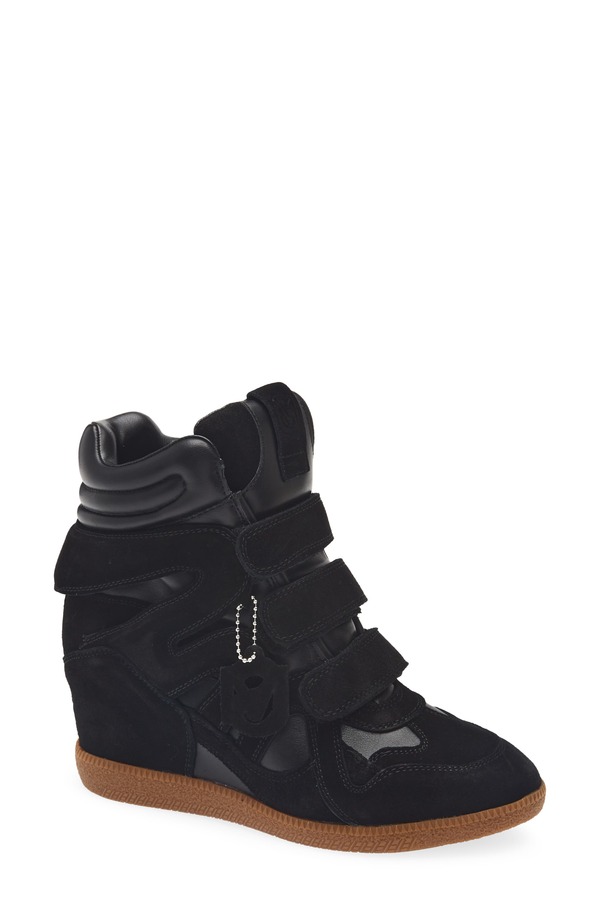 スティーブ マデン レディース シューズ ブーツ・レインブーツ スニーカー Steve Madden Mavis Wedge High Top Sneaker Black Sued ブラック