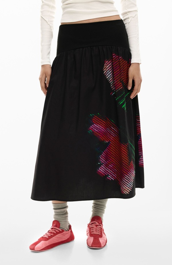 デジグアル レディース ボトムスカート Desigual Evase Circle Skirt Black ブラック 30,420円