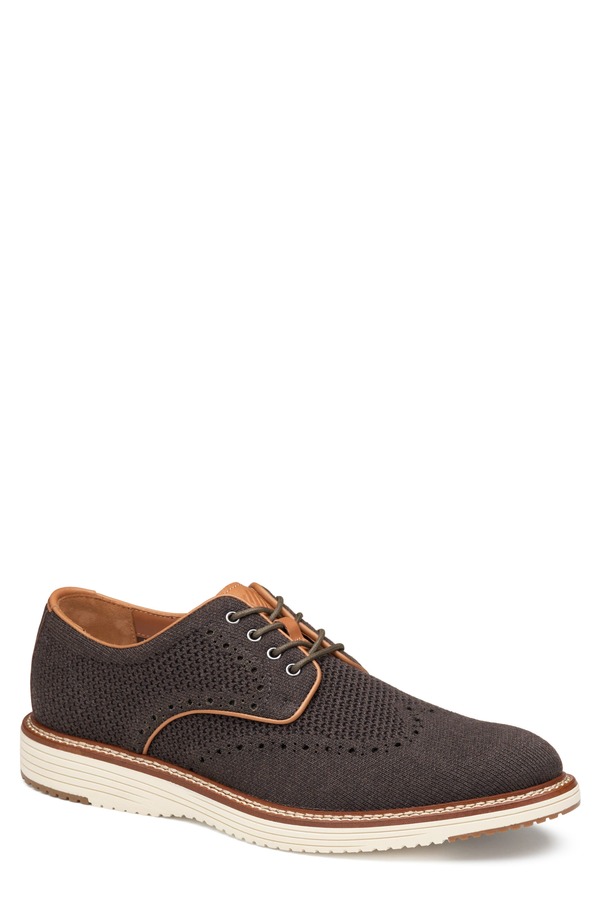 ジョンストンアンドマーフィー メンズ シューズ ウィングチップ 力くらべ 編み物 Johnston \u0026 Murphy Upton Knit Wingtip Derby Brown Heathered Knit 赤銅色 靴-メンズ靴