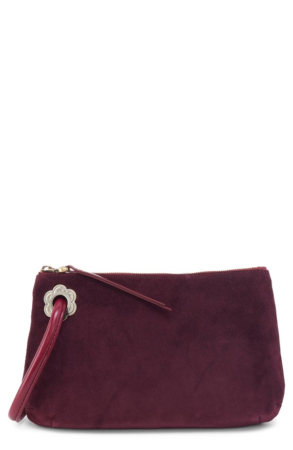 ホボ レディース アクセサリー 財布 レザー HOBO Daisy Daze Large Leather Wristlet Prairie Garnet|ReVida 店