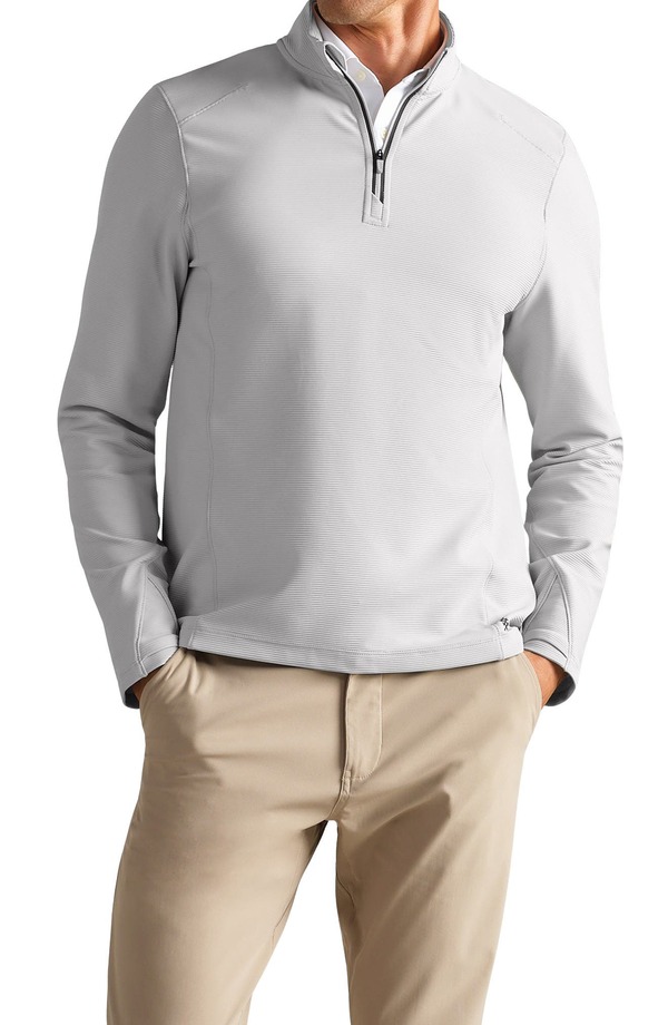ローヌ メンズ アウター パーカー・スウェット ハーフジップ Rhone Covert Rib Quarter Zipullover Whisper Gray 薄墨色