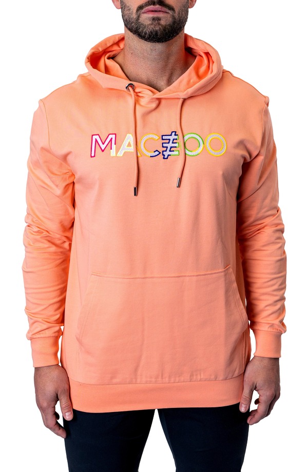 マセオ メンズ アウター パーカー・スウェット 刺繍 ロゴ Maceoo TrueColors Embroidered Logo Hoodie Pink ピンク|ReVida 店