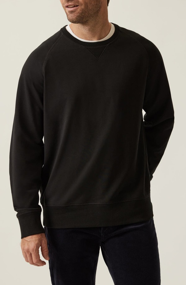 ３４ヘリテージ メンズ アウター パーカー・スウェット 労働者の一団のど首 パイル プルオーバー 34 Heritage Stretch French Terry Crewneck Sweatshirt Black 黒いこと