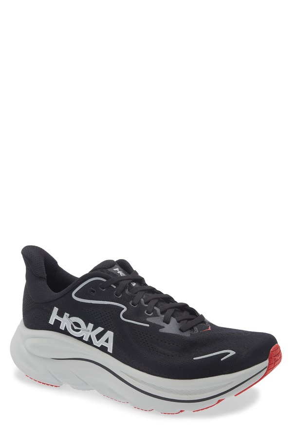 ホカオネオネ メンズ シューズ スニーカー HOKA Clifton 10 Running Shoe Black / Silver ブラック