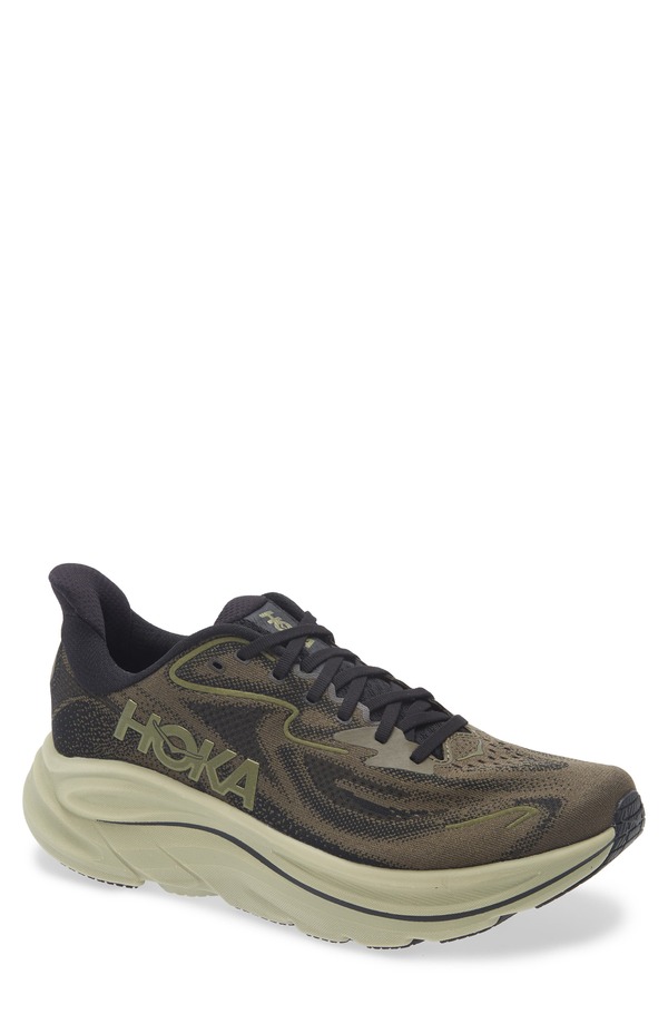 ホカオネオネ メンズ シューズ スニーカー HOKA Clifton 10 Running Shoe Dark Roast/ Black ブラック