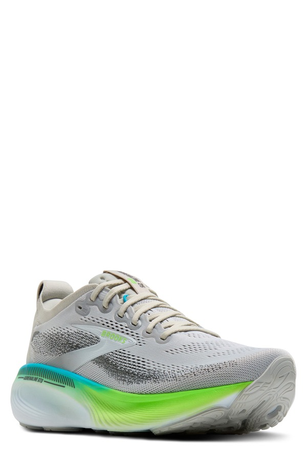 ブルックス メンズ シューズ スニーカー Brooks Adrenaline GTS 25 Running Shoe Oyster/ Green Gecko/ Blue ブルー