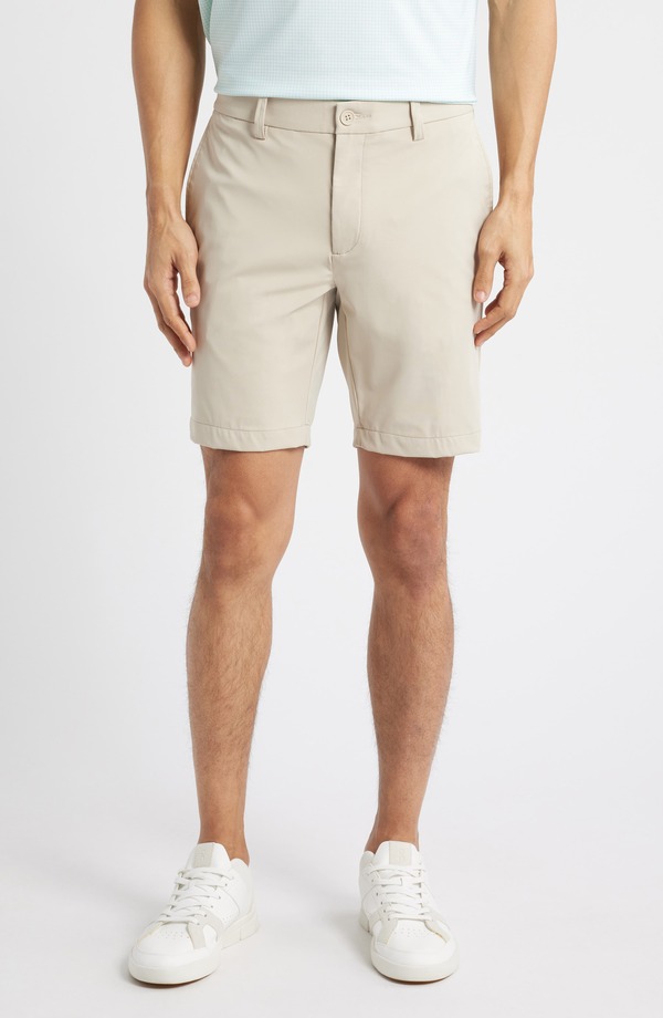 スコットバーバー メンズ ボトムス ハーフパンツ・ショーツ ショートパンツ Scott Barber Sono Flat Front Stretchino Shorts Khaki カーキ