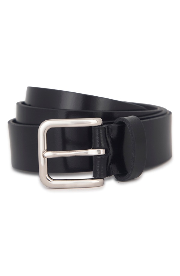 ヴィンス メンズ アクセサリー ベルト レザー Vince Leather Belt Black/ Palladium ブラック