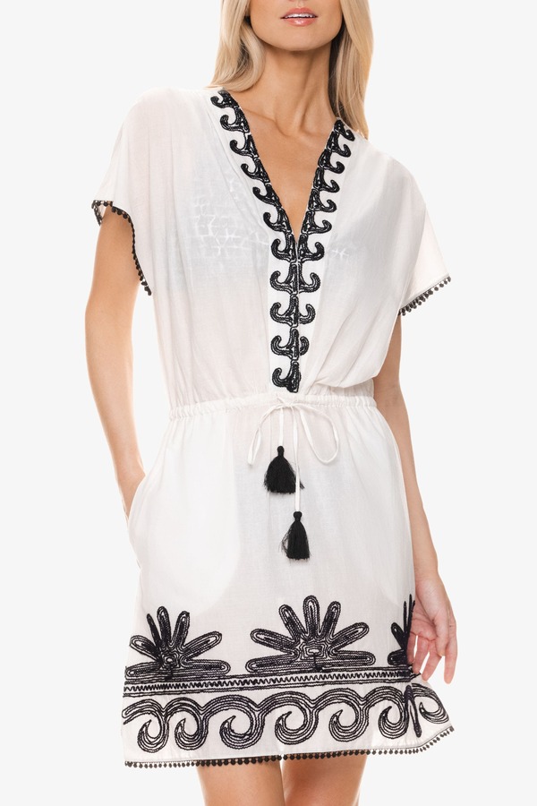 ヘレン ジョン レディース トップス ワンピース HELEN JON Margaux Dress Black White ホワイト｜ReVida 店