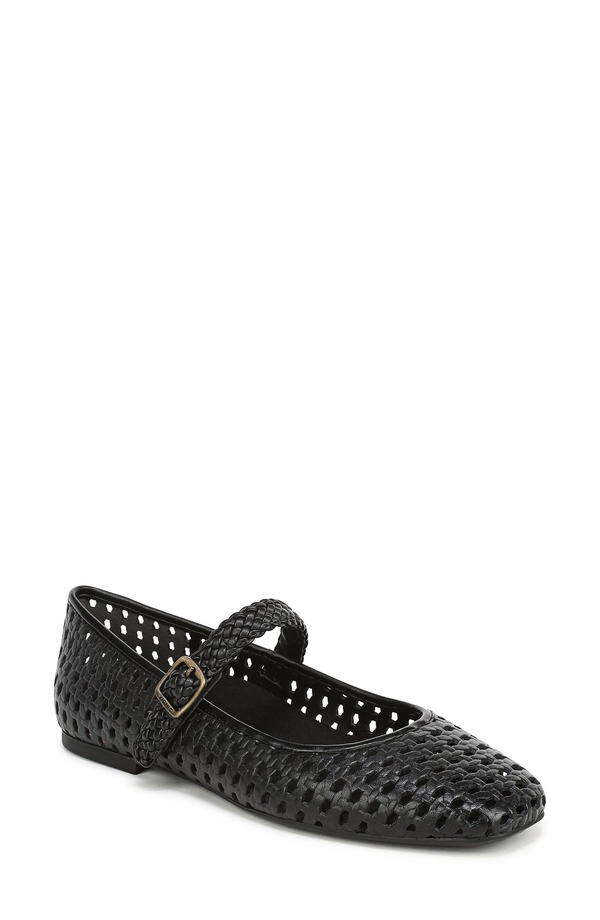 バイオニック レディース シューズ パンプス Vionic Alameda Woven Mary Jane Flat Black 黒いこと