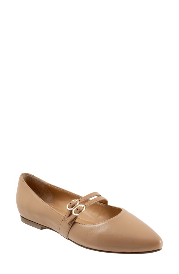 トロッターズ レディース シューズ パンプス Trotters Emerald Pointed Toe Mary Jane Flat Beige ベージュ