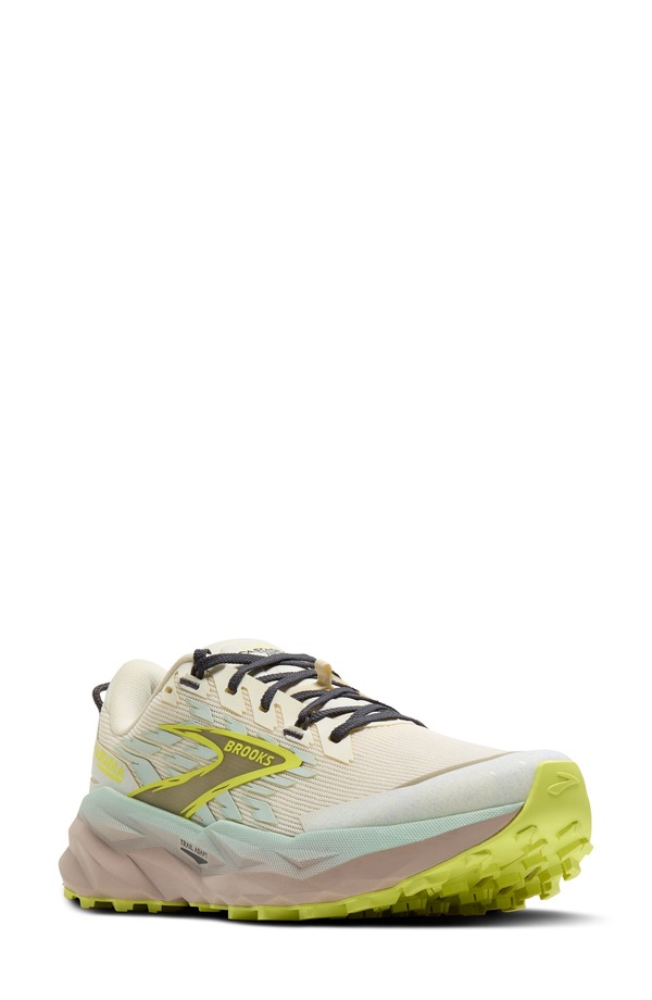 ブルックス レディース シューズ スニーカー Brooks Cascadia 19 Trail Running Shoe Coconut/ Misty Blue/ Ebony ブルー