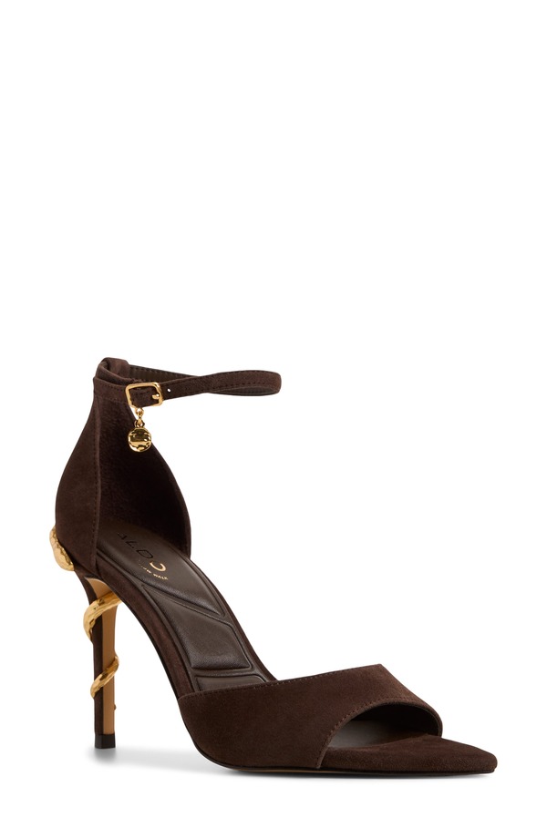 アルド レディース シューズ ヒール サンダル アンクル ALDO Medezankle Strapointed Toe Sandal Dark Brown ブラウン