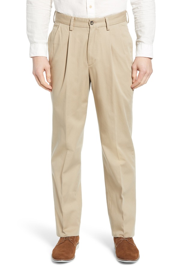 ベール メンズ ボトムス カジュアルパンツ プリーツ Berle Charleston Khakis Pleated Chino Pants Khaki カーキ|ReVida 店