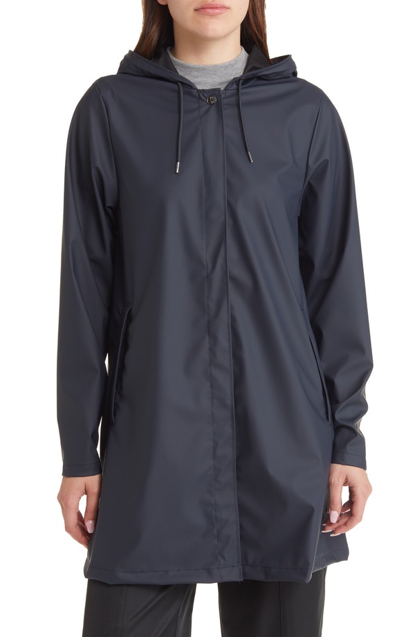 レインズ レディース アウター 上衣・上衣 A 伝達ルート Rains Waterproof A-Line Rain Jacket Navy 米国海軍