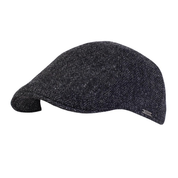 ウィゲンズ メンズ アクセサリー 帽子 キャップ Wigens Men's Herringbone Shetland Pub Cap with Curved Peak Dark Gray グレー｜ReVida 店 47,800円