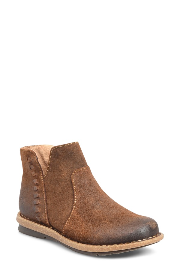 バーン レディース シューズ ブーツ・レインブーツ Brn Taj Bootie Brown Distressed ブラウン|ReVida 店