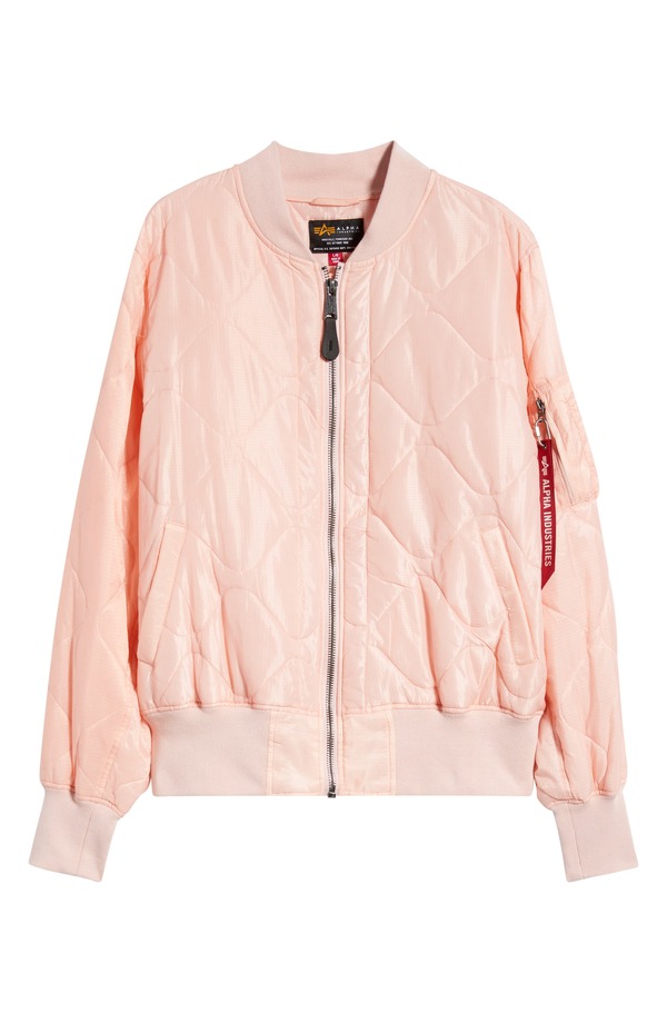 アルファインダストリーズ メンズ アウター ジャケット・ブルゾン キルティング Alpha Industries L-2B Relaxed Wateresistant Quilted Bomber Jacket Blush Pink ピンク｜ReVida 店