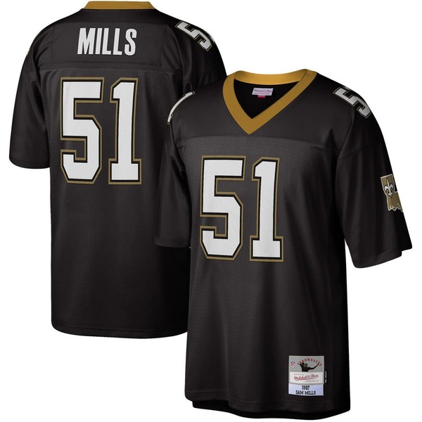 ミッチェル&ネス メンズ トップス シャツ ジャージー Men's Mitchell & Nessamills Black New Orleansaints Legacy Replica Jersey Black ブラック|ReVida 店