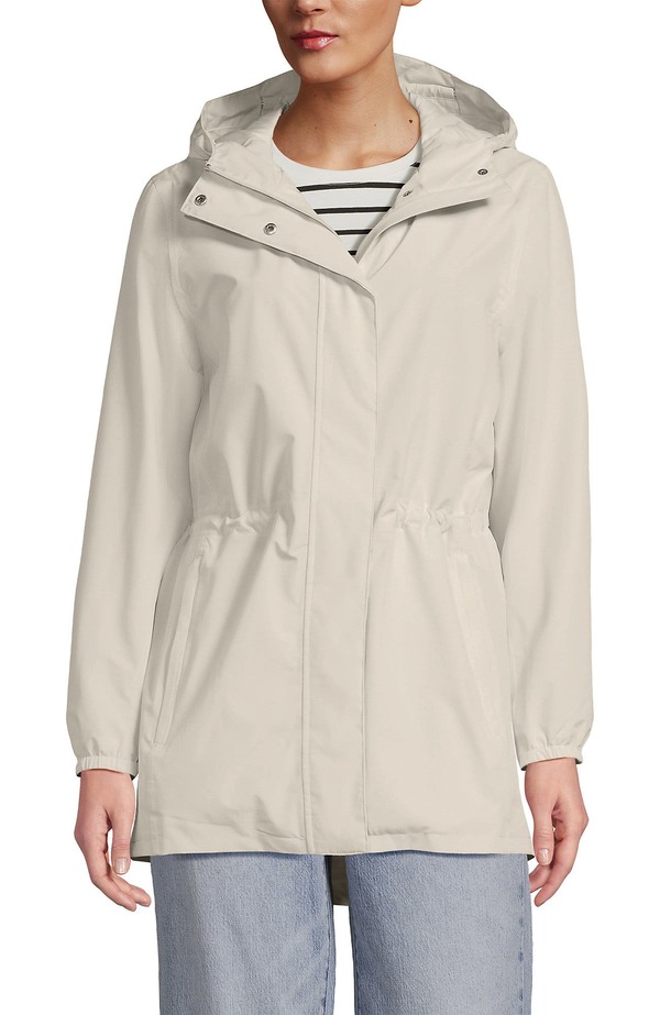 ランズエンド レディース アウター ジャケット・ブルゾン コート Lands' End Squall Packable Waterproof Raincoat Ivory Latte アイボリー