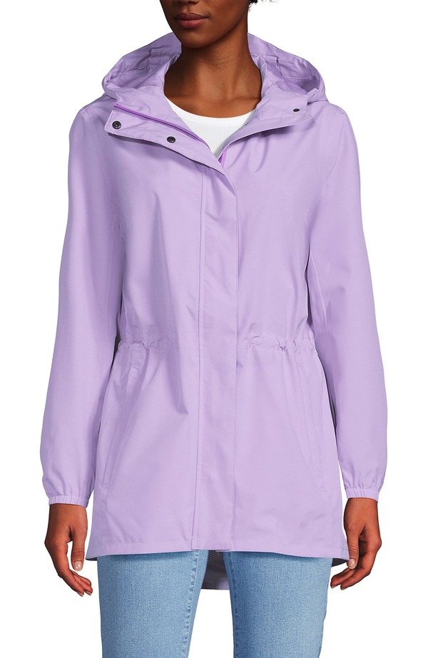 ランズ挙げ句の果て レディース アウター 上衣・上衣 厚地の外套 Lands\u0027 End Squall Packable Waterproof Raincoat Lilac Petal 紫はしどい