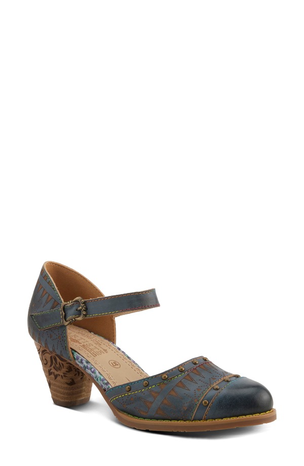 スプリングステップ レディース シューズ ヒール アンクル L'Artiste by Spring Step Niobellankle Strapump Navy ネイビー