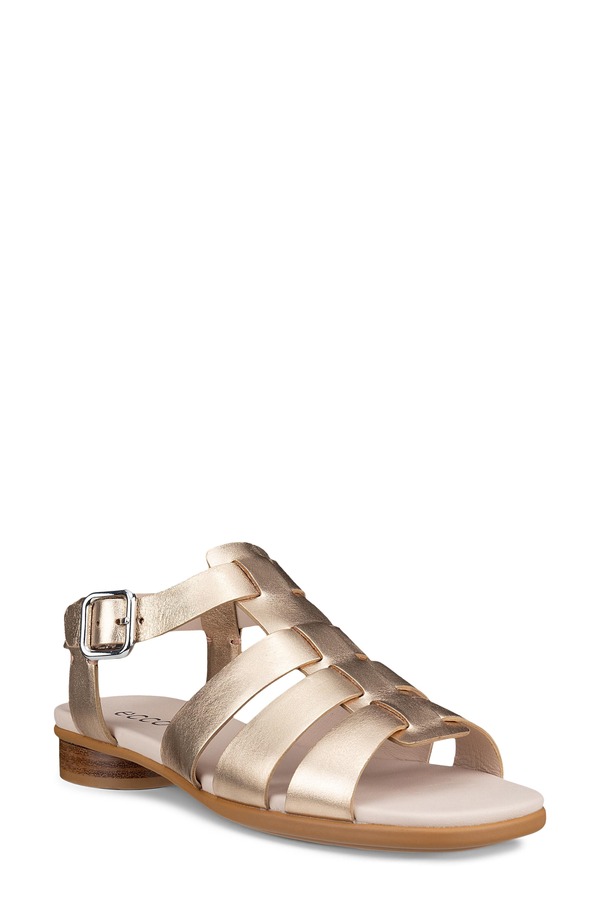 残響音 レディース シューズ 踵 サンダル ECCO Sculpted Alba 25 Fisherman Sandal Nature Foil