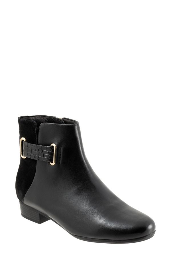 トロッターズ レディース シューズ ブーツ・レインブーツ Trotters Maxwell Bootie Black/ Black Suede 黒いこと