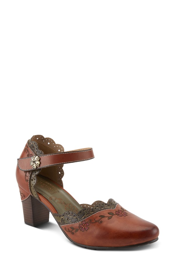 スプリングステップ レディース シューズ ヒール アンクル L'Artiste by Spring Step Sayyes Ankle Strapump Dark Camel Multi キャメル
