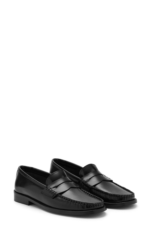 マンゴ レディース シューズ スリッポン・ローファー MANGO Penny Loafer Black 黒いこと ローファー-靴