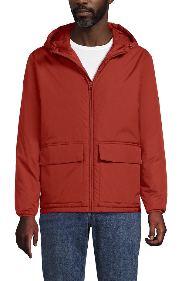ランズエンド メンズ アウター ジャケット・ブルゾン フーデッドジャケット Lands' End FeatherFree Insulated Hooded Jacket Bourbon｜ReVida 店