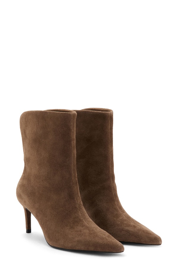 マンゴ レディース シューズ ブーツ・レインブーツ MANGO Pointed Toe Stiletto Bootie Medium Brown 赤銅色