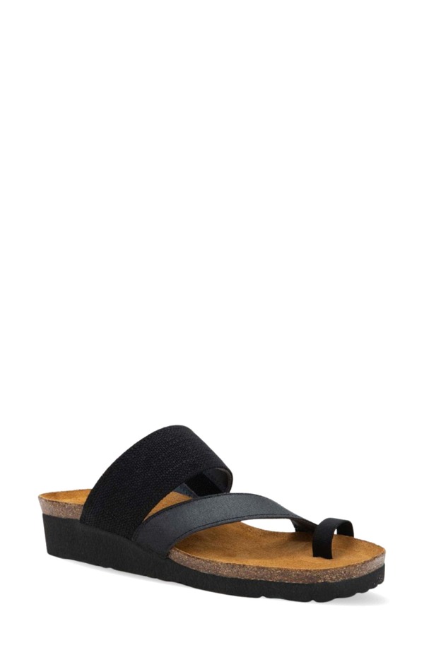 ナオト レディース シューズ サンダル Naot Sia Toe Loop Sandal Black/ Black Elastic ブラック|ReVida 店