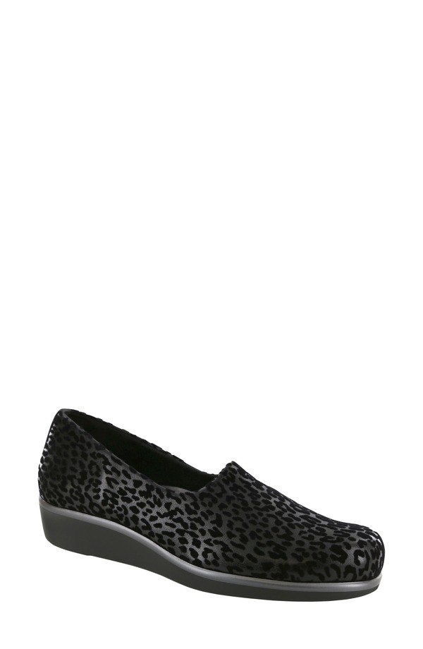 サス レディース シューズ パンプス SAS Blisslip-On Shoe Black Leopard 黒いこと