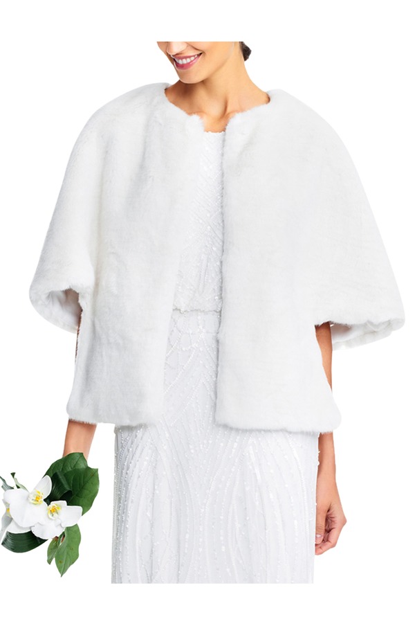 アドリアナ パペル レディース トップス ワンピース ジャケット Adrianna Papell Faux Fur Jacket Ivory アイボリー 29,120円