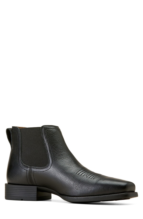 アリアト メンズ シューズ ブーツ・レインブーツ チェルシーブーツ チェルシー Ariat Booker Ultra Square Toe Western Chelsea Boot Black Deertan ブラック｜ReVida 店