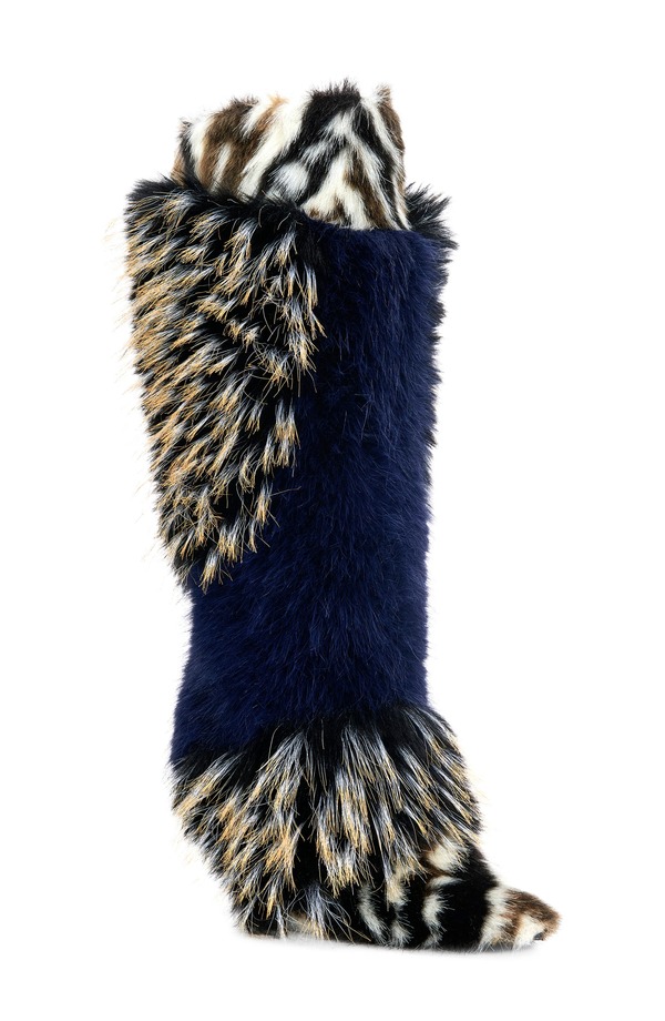 アザレア 壱 レディース シューズ ブーツ・レインブーツ AZALEA WANG Upendo Mixed Faux Fur Stiletton Boot Navy Multi 米国海軍