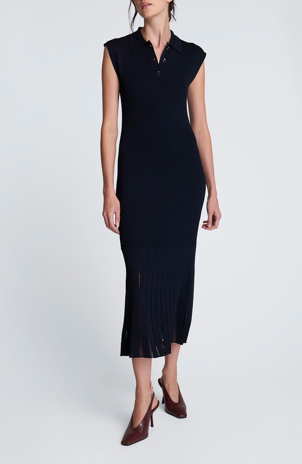 ケネスコール レディース トップス ワンピース ポロシャツ セーター Kenneth Cole Collared Polo Sweater Dress Dark Navy ネイビー