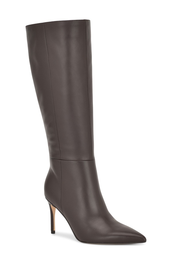 ナインウェスト レディース シューズ ブーツ・レインブーツ Nine West Cook Pointed Toe Knee High Boot Dark Brown 赤銅色