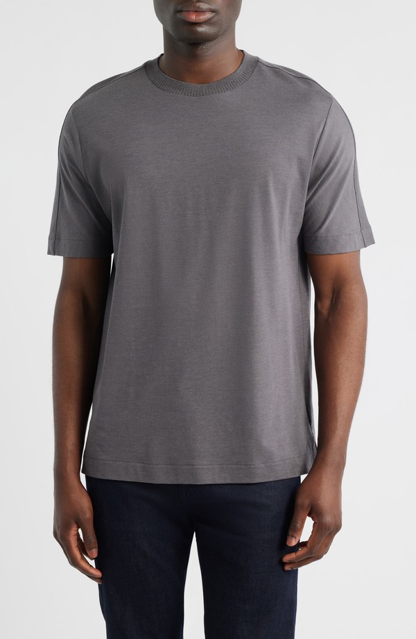主任者 メンズ トップス プルオーバー 労働者の一団のど首 BOSS Taut Crewneck Top Medium Grey 薄墨色